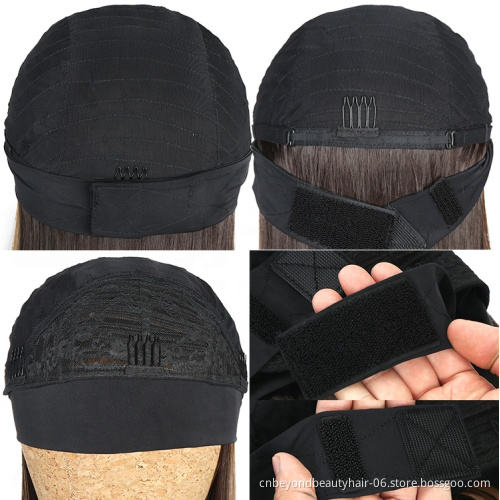 Headband Wig Machine Made Silky Straight Hair Blend Wigs for Black Women Glueless Natural Color Costume Wigs 150% Density